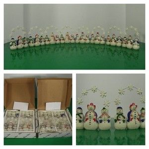 Princess House Snowman Snowpeople Placecard Holders 2259 Original Box TWO SETS